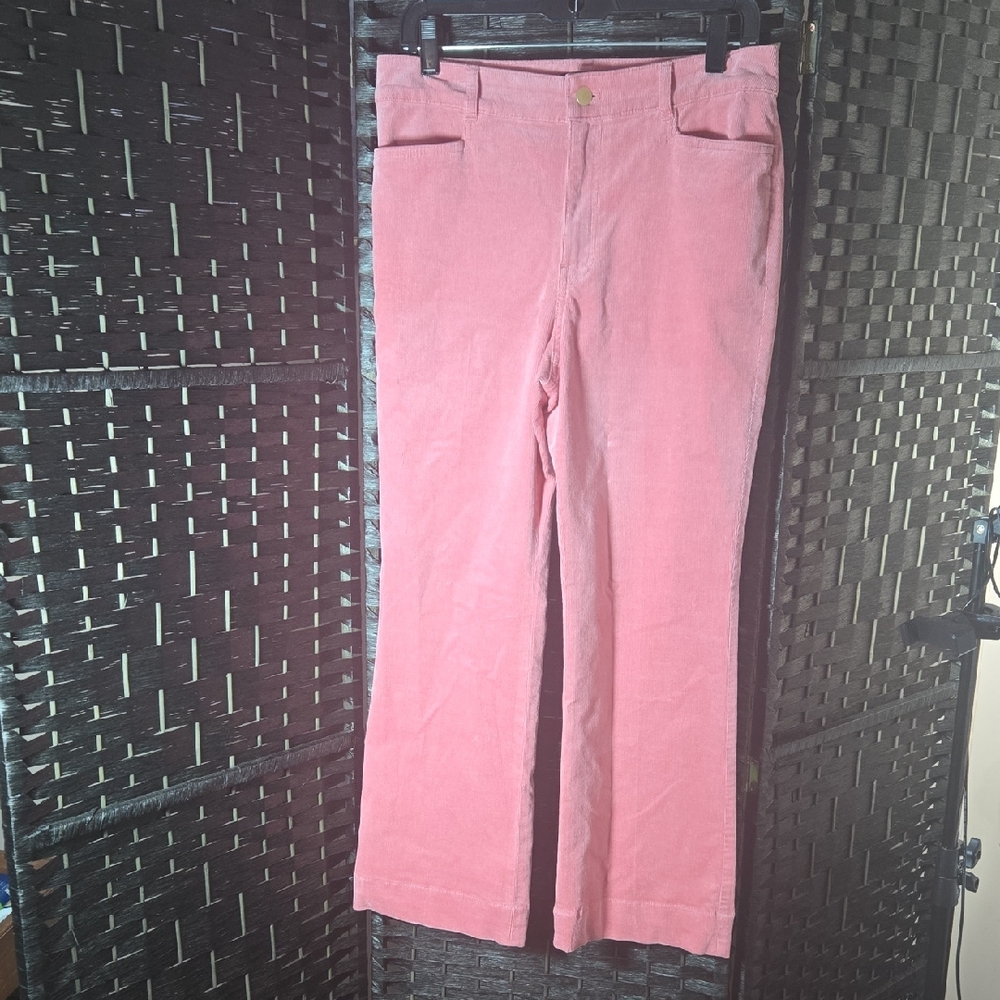 Talbots Jeans Size 6 Petite Womens Pink Corduroy Pants  Wide Leg
